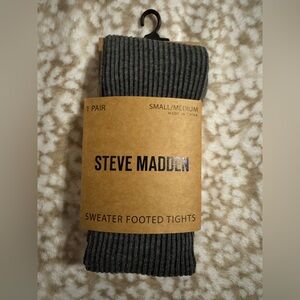 NWT Steve Madden Gray Sweater Footed Tights